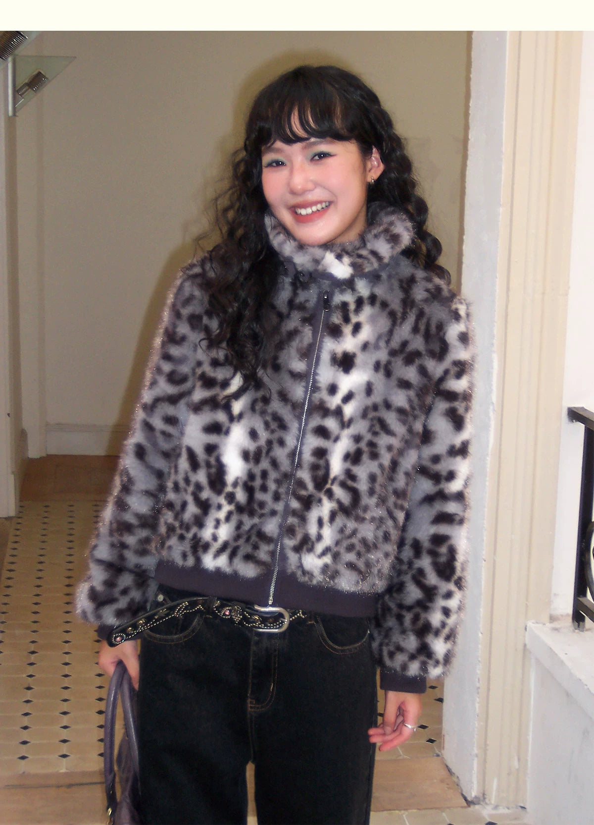 化学少女 | RETRO LEOPARD FUR JACKET【ID:TN00150】