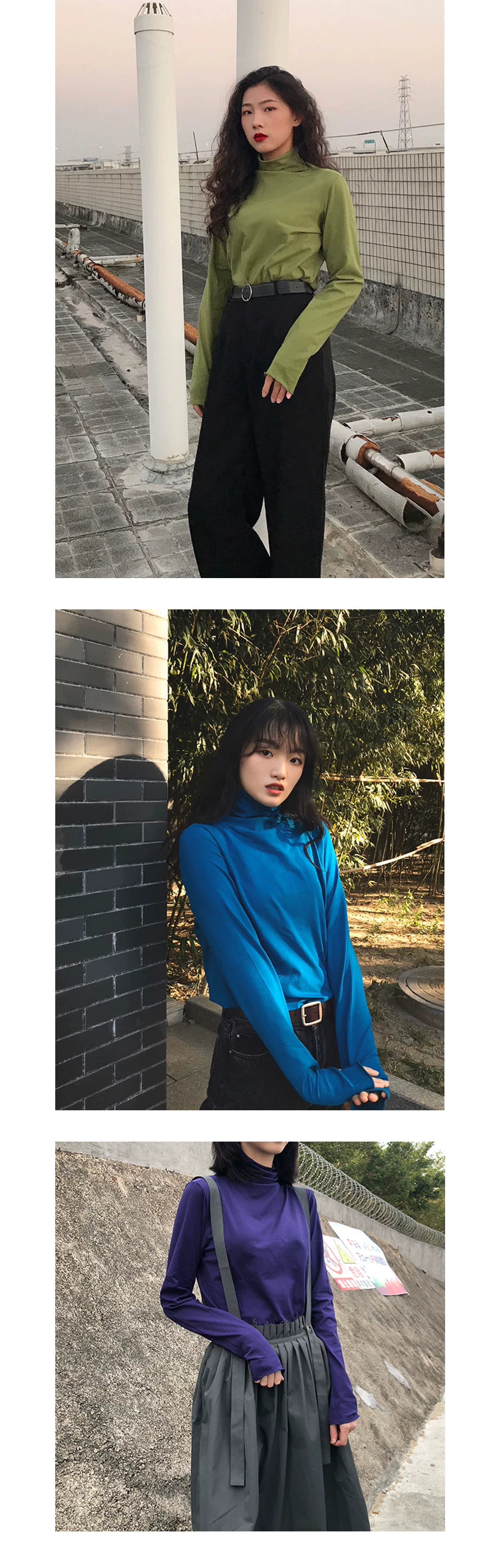 化学少女 | COLOR BOMB KNIT LONG SLEEVE TOP【ID:TN00145】