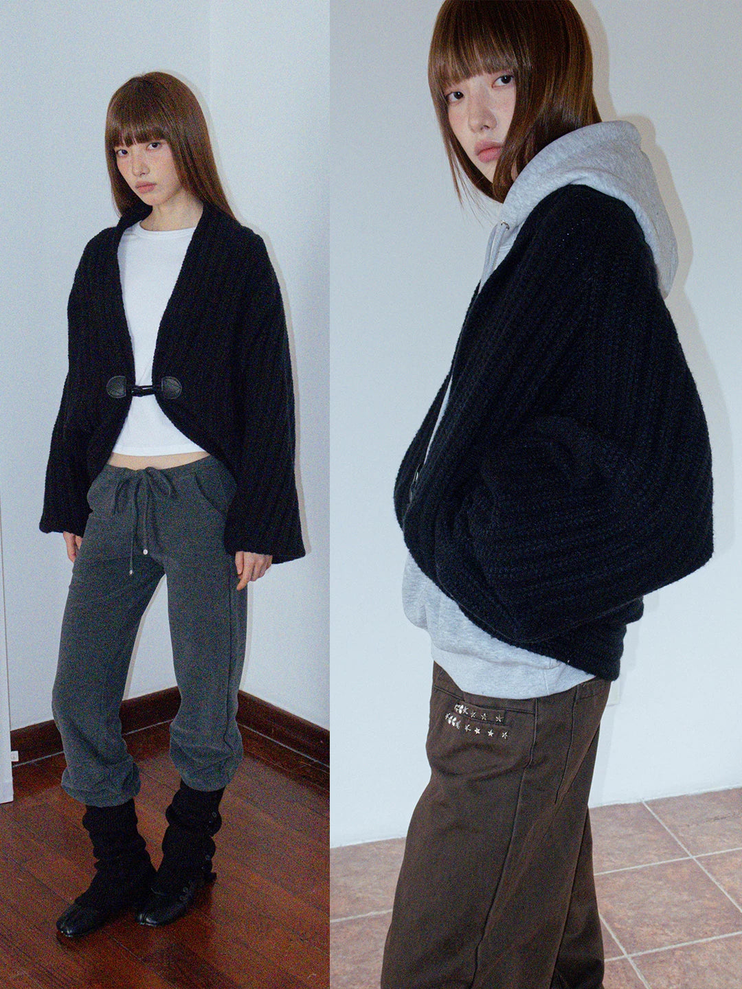 FUNKYFUN | CHUNKY KNIT BATWING SWEATER COAT【ID:TN00183】
