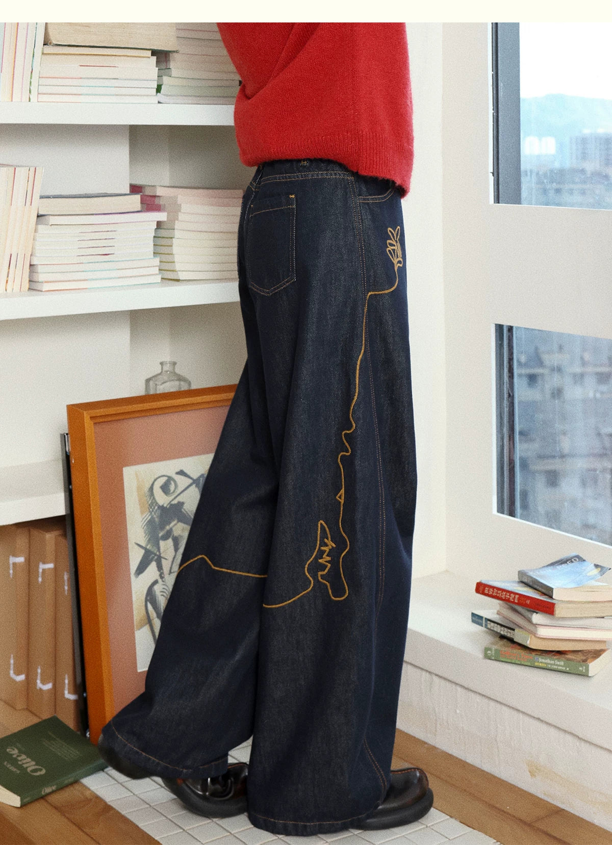 化学少女 | ELASTIC DENIM WIDE LEG PANTS【ID:TN00149】