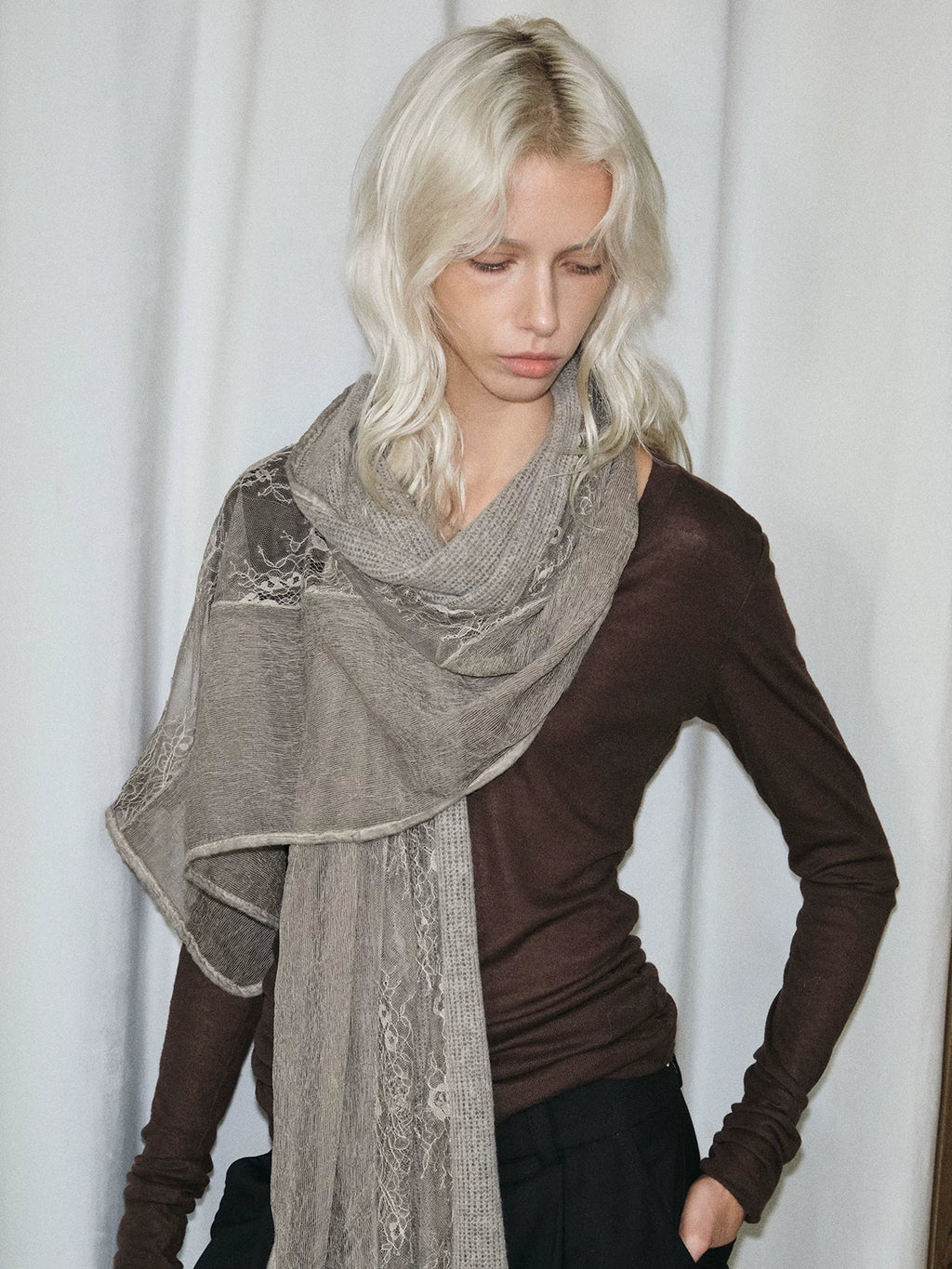 TRIA SELECT | FLORAL LACE SCARF SHAWL【ID:TN00131】