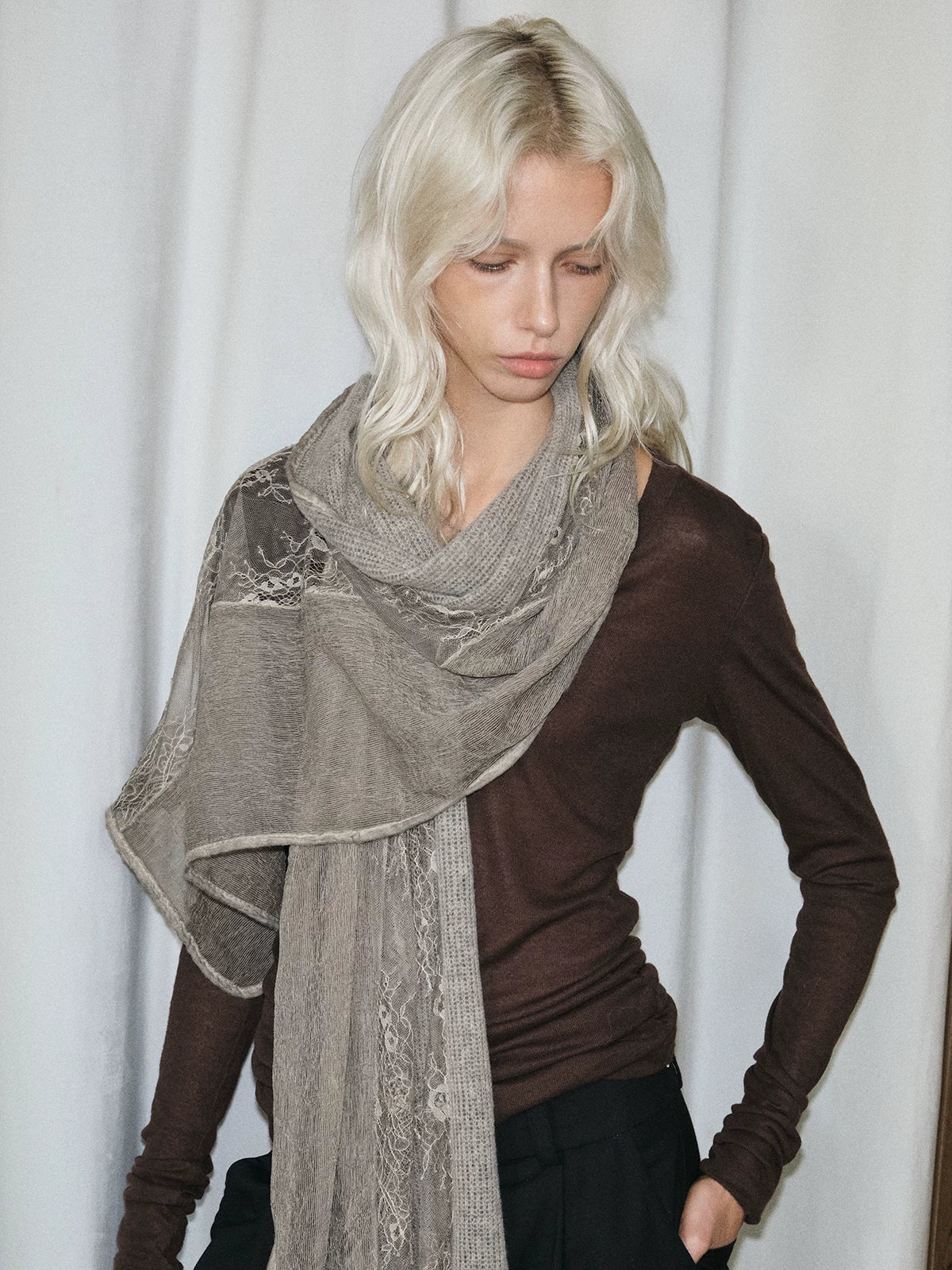 TRIA SELECT | FLORAL LACE SCARF SHAWL【ID:TN00131】