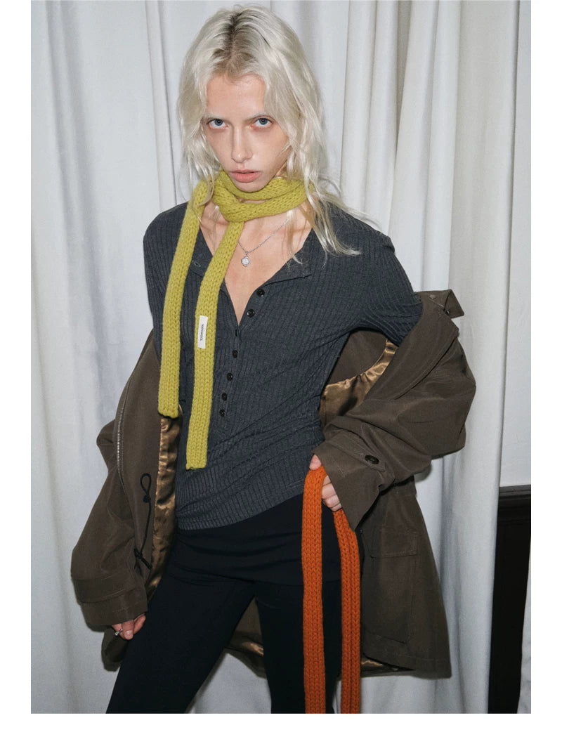 TRIA SELECT | WOOL SOLID COLOR NECK SCARF【ID:TN00137】