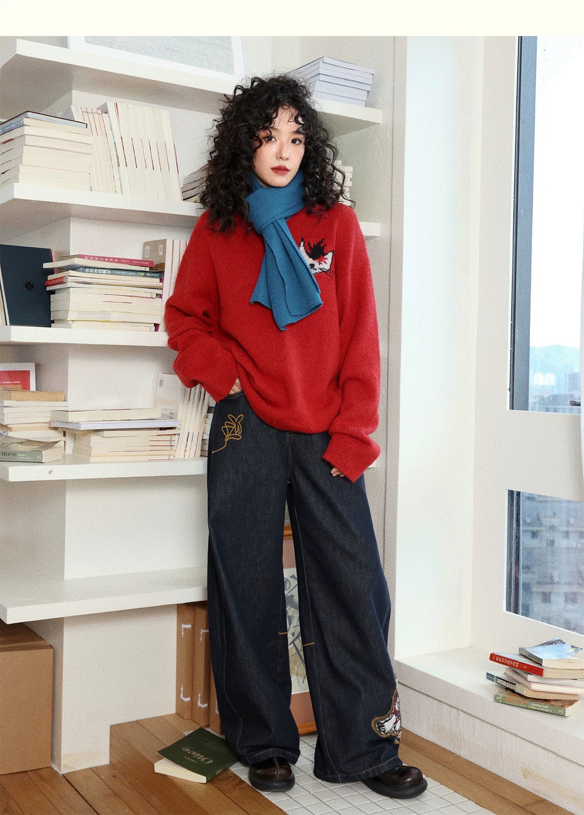 化学少女 | ELASTIC DENIM WIDE LEG PANTS【ID:TN00149】