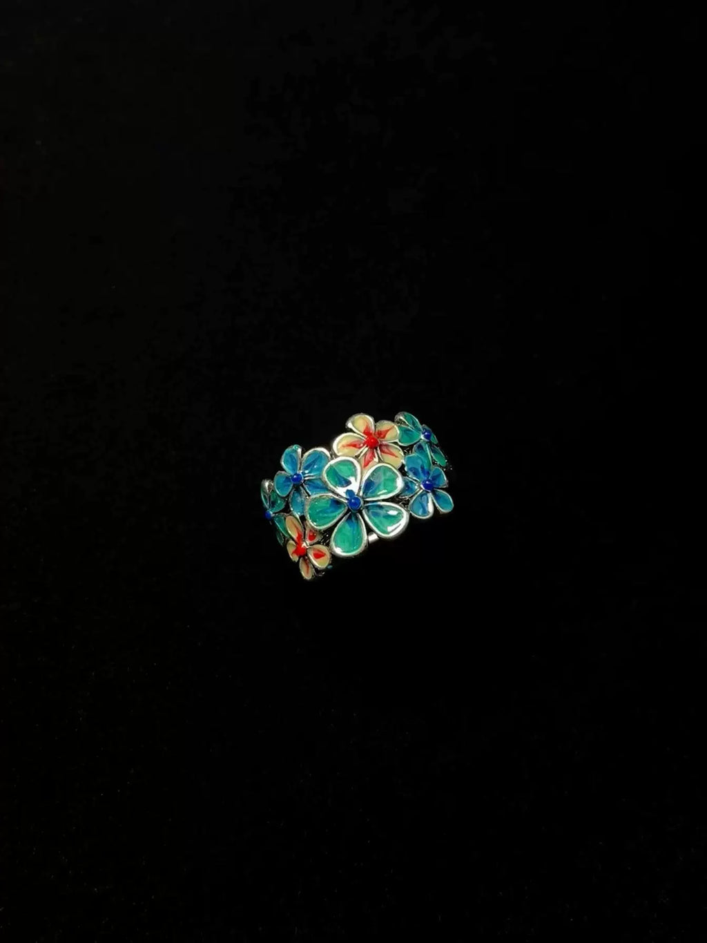 COLORFUL ENAMEL FLOWER RING