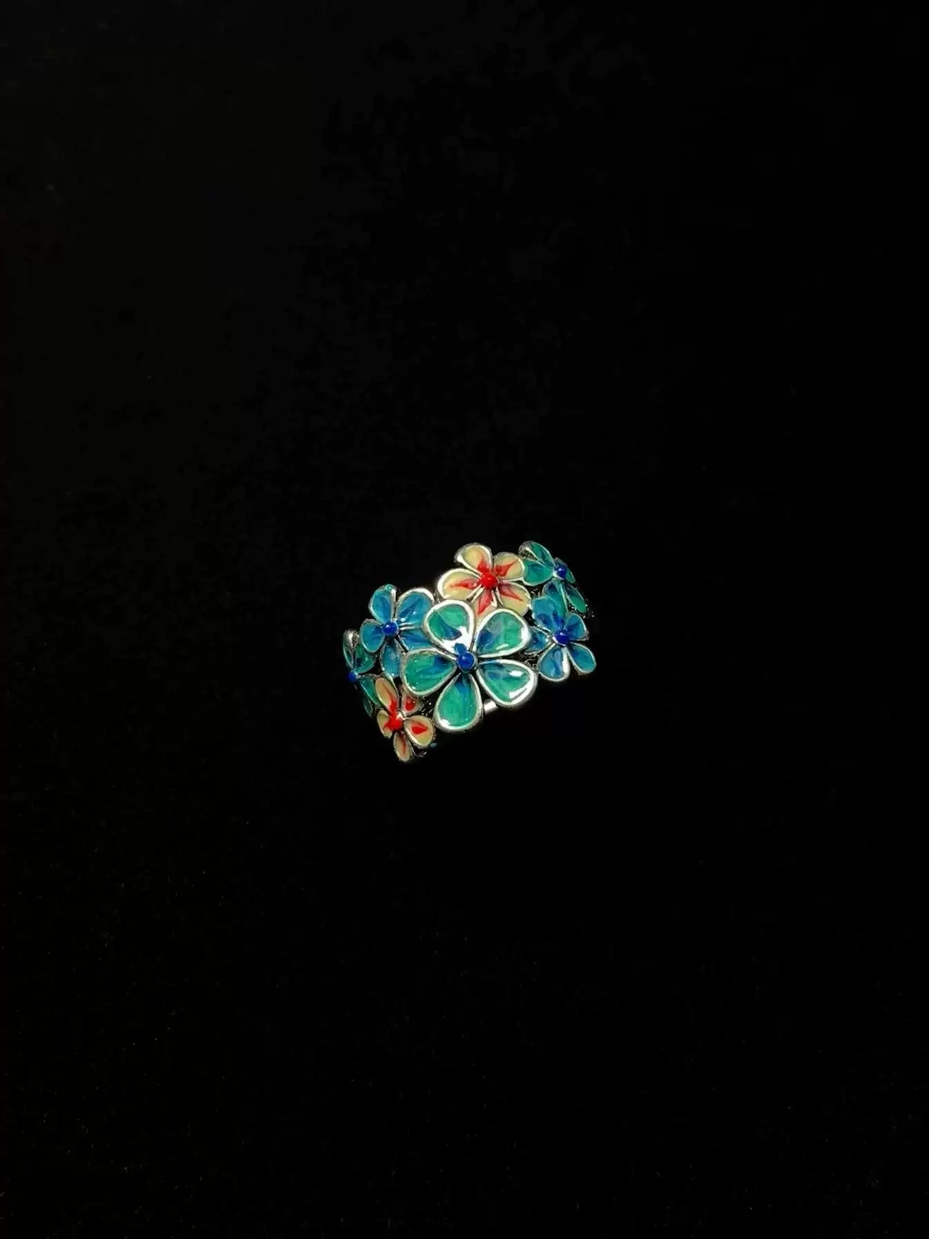 COLORFUL ENAMEL FLOWER RING