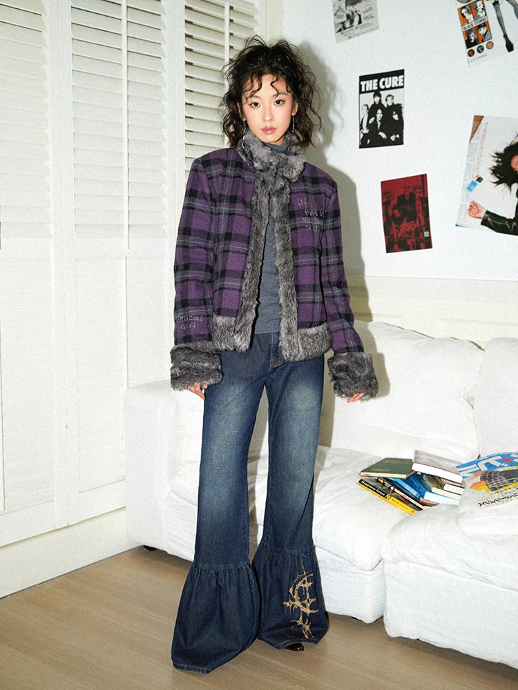化学少女 | PURPLE PLAID WINTER JACKET【ID:TN00168】