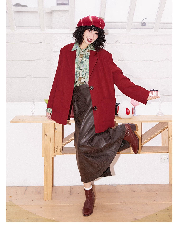 化学少女 | RETRO PRINTED A-LINE SKIRT【ID:TN00143】