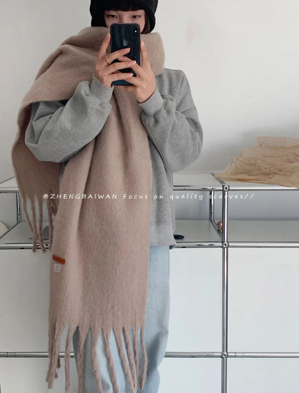 TRIA SELECT | PLUSH MACARON COLOR SCARF【ID:TN00133】