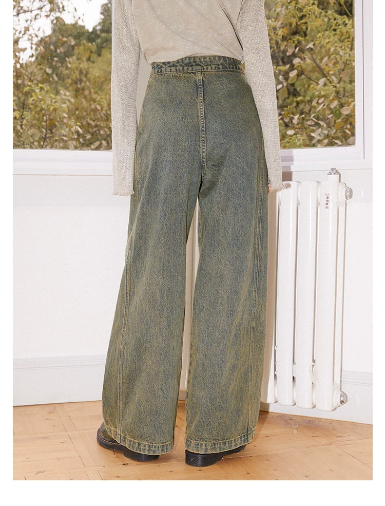 化学少女 | VINTAGE HIGH-WAISTED DRAPE JEANS【ID:TN00165】