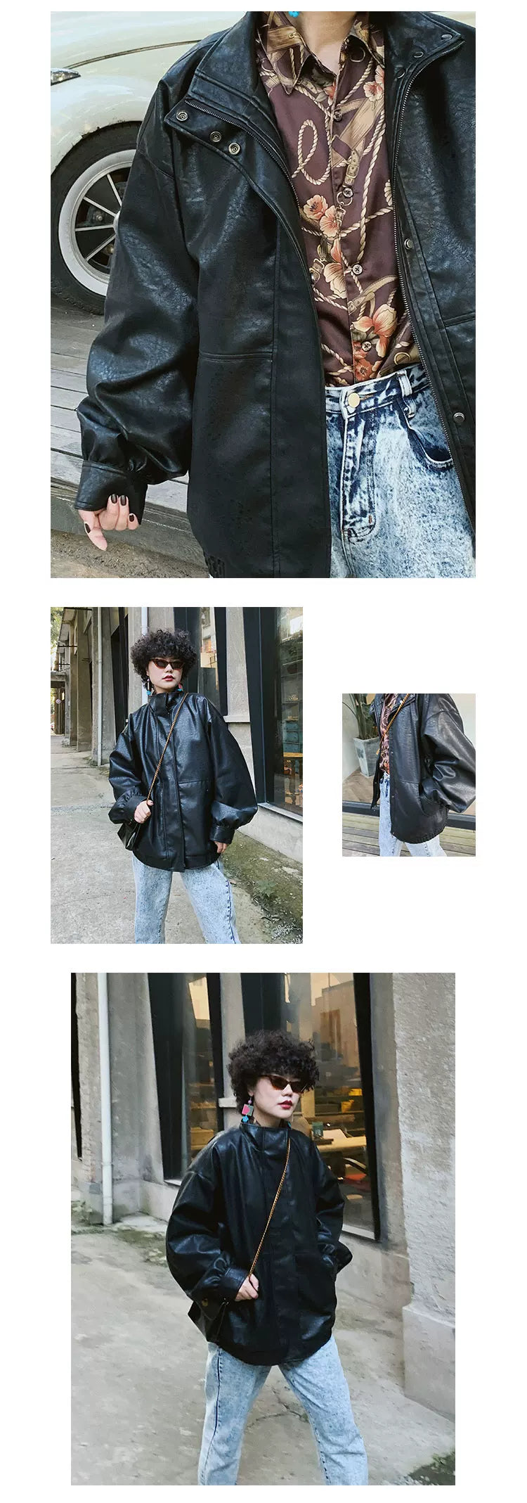 化学少女 | RETRO BIKER JACKET WITH BOA【ID:TN00144】
