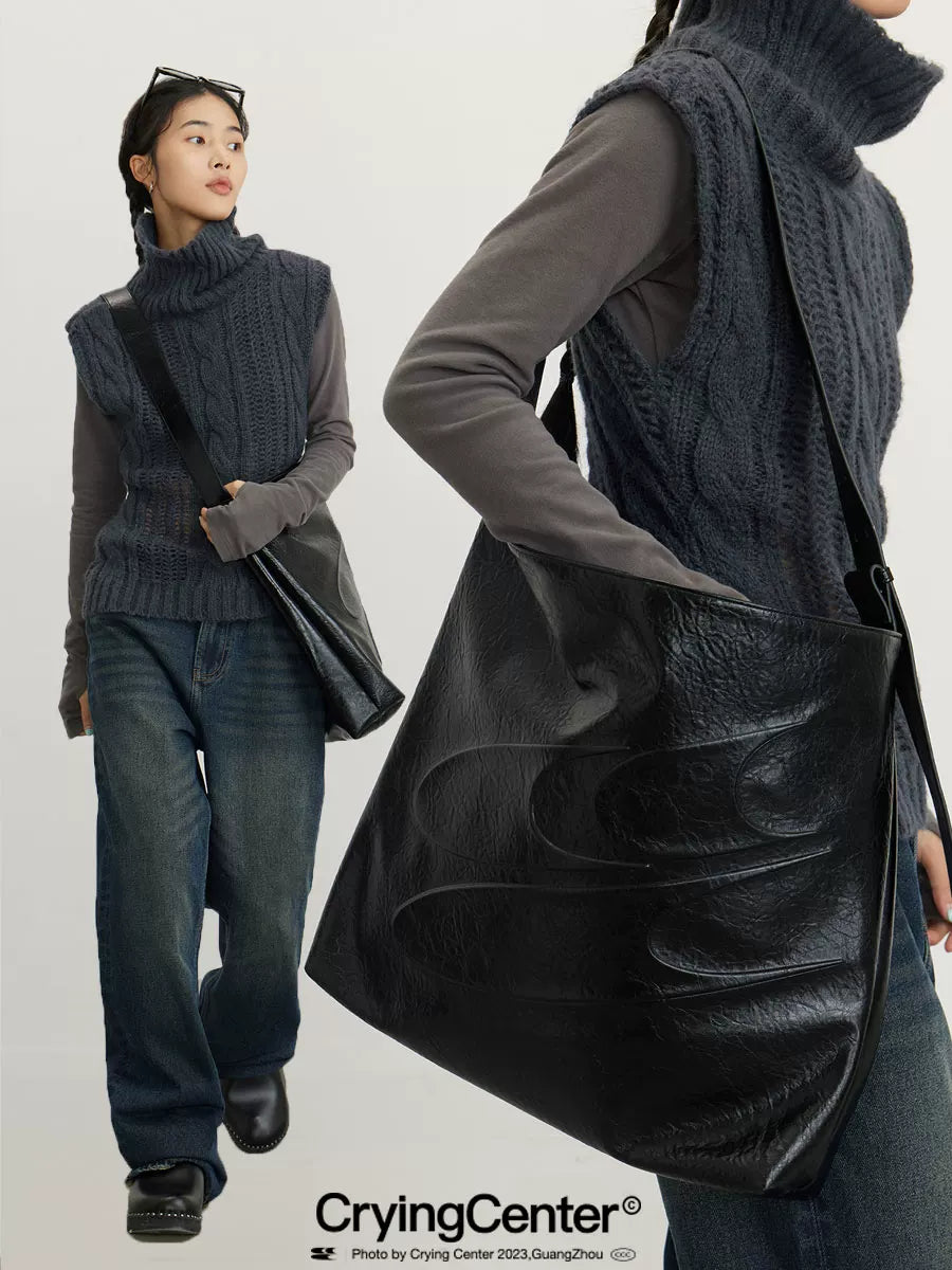 LARGE CAPACITY LEATHER TOTE BAG