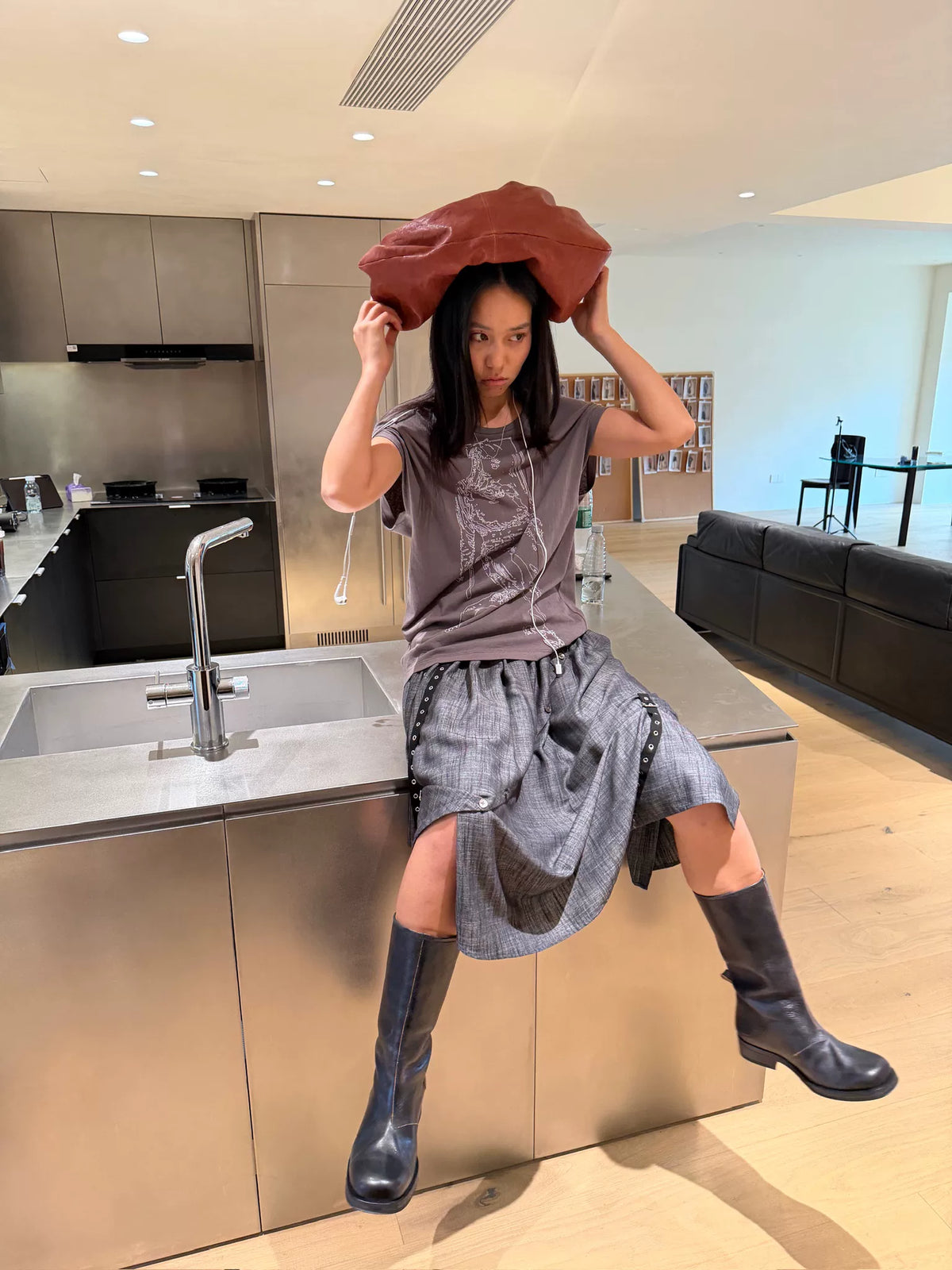 Deconstructed Harness Midi Skirt