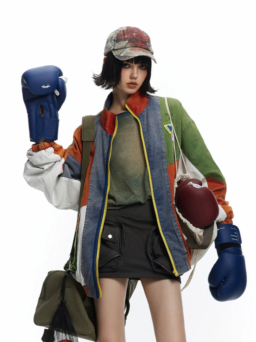 COLOR BLOCK SPLICING JACKET