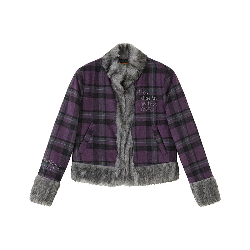 化学少女 | PURPLE PLAID WINTER JACKET【ID:TN00168】