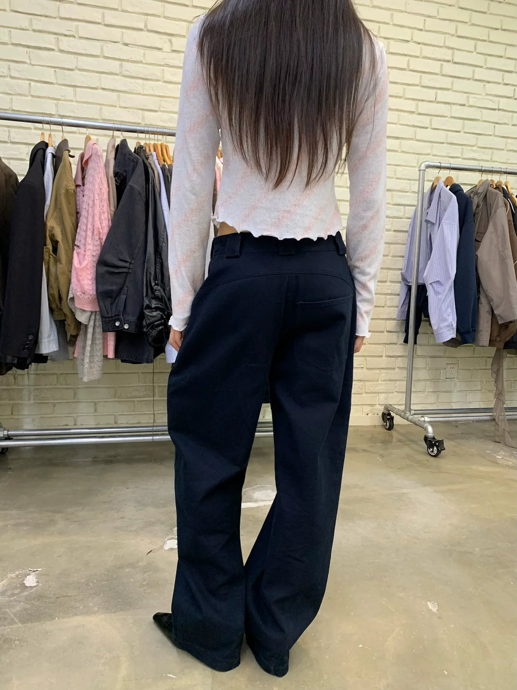 Veil Portrait Lettuce Hem Long-Sleeve