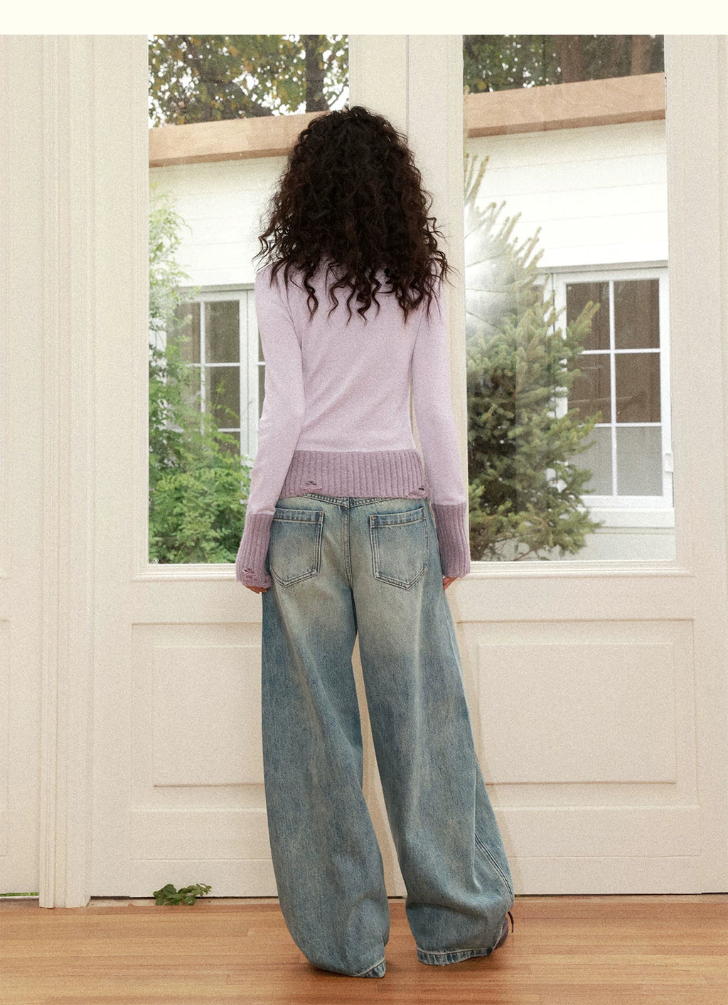 化学少女 | FLORAL PRINT SLIM SWEATER【ID:TN00156】