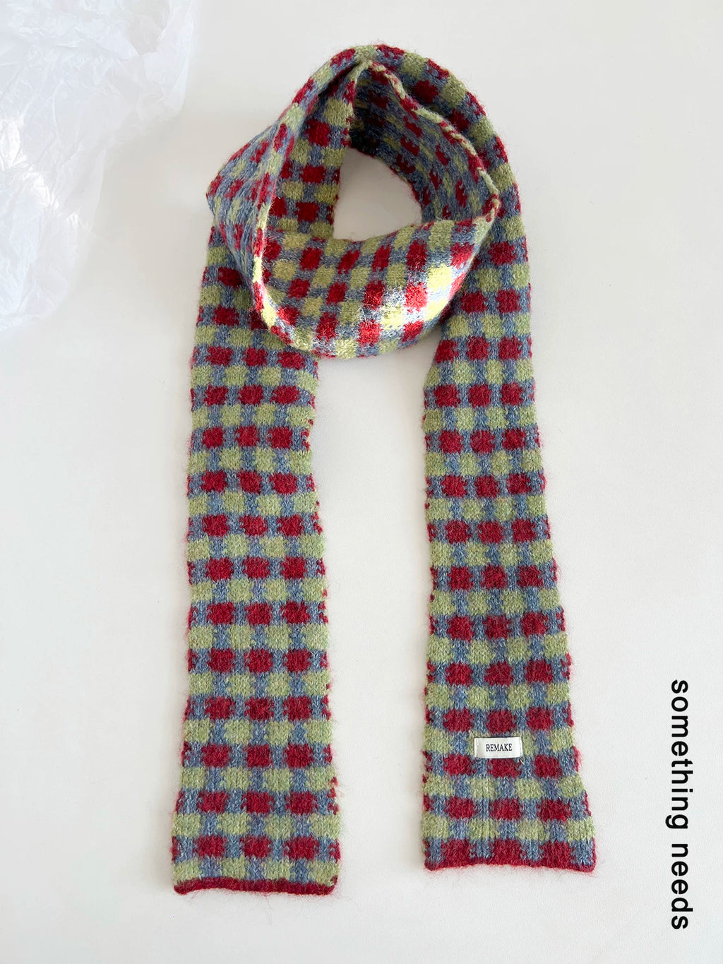 TRIA SELECT | PLAID COLOR BLOCK SCARF【ID:TN00080】