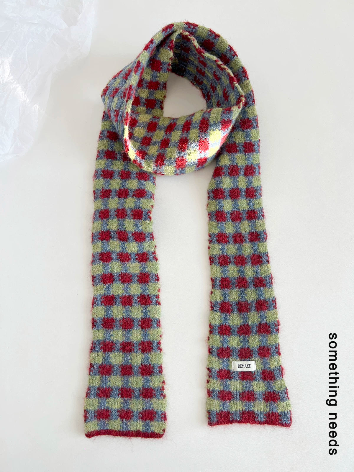 TRIA SELECT | PLAID COLOR BLOCK SCARF【ID:TN00080】