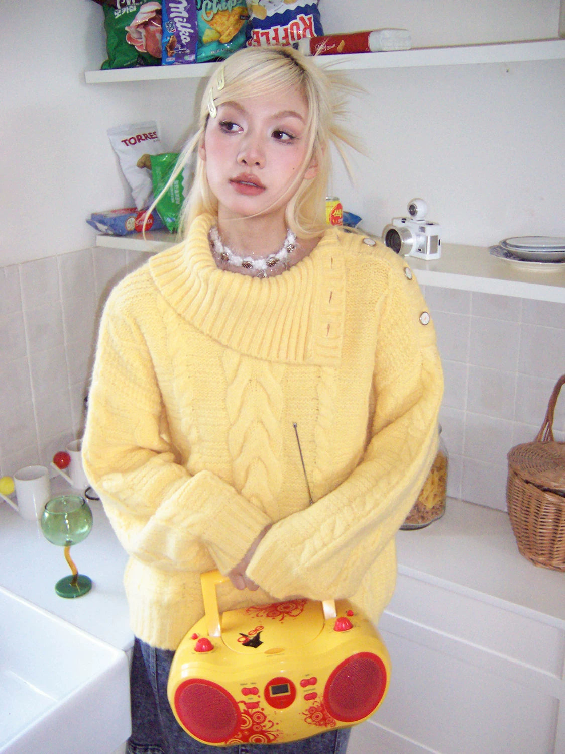 化学少女 | SLOUCHY WOOL MOHAIR SWEATER【ID:TN00147】