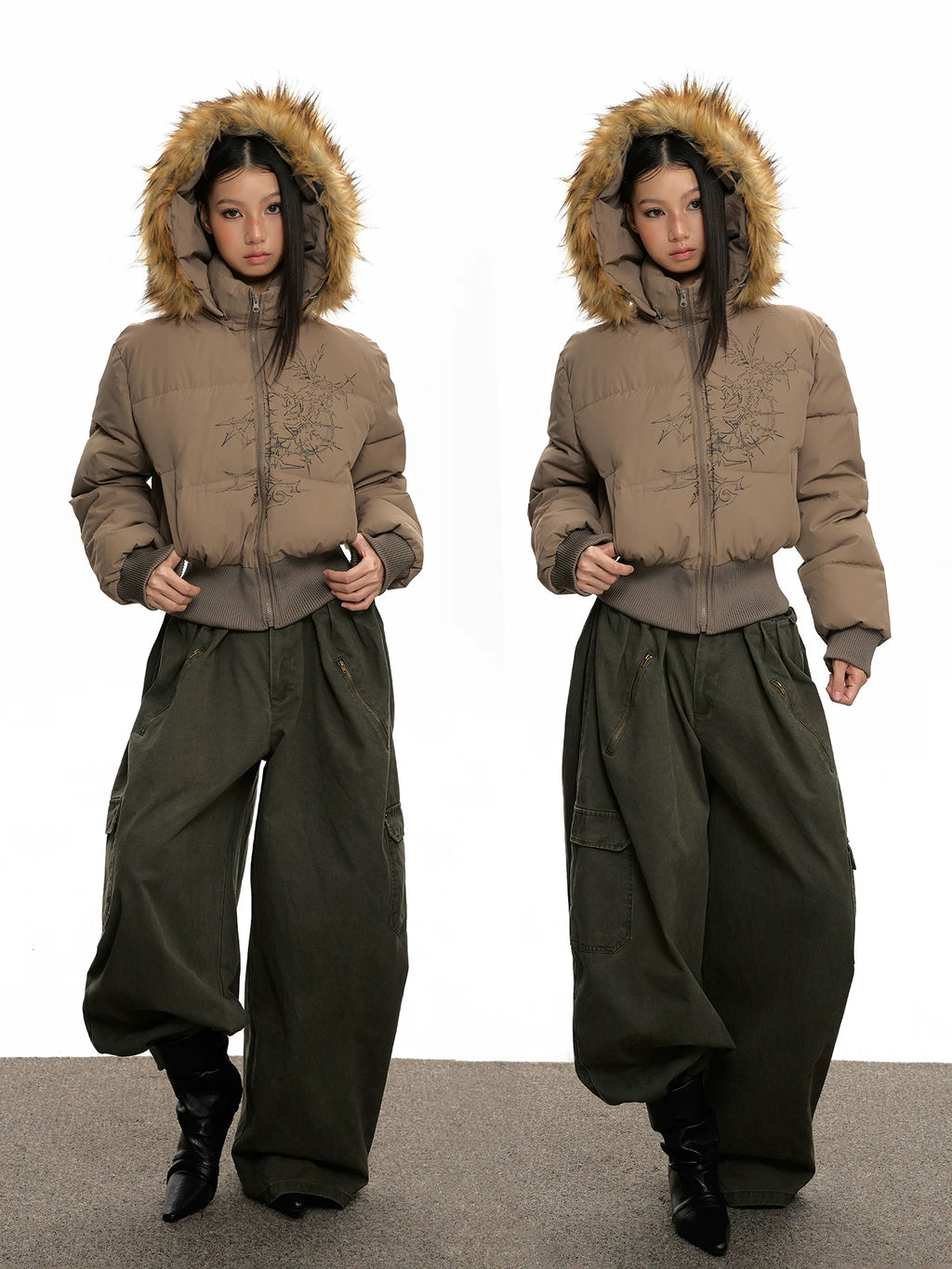 VINTAGE LOW WAIST WIDE LEG PANTS