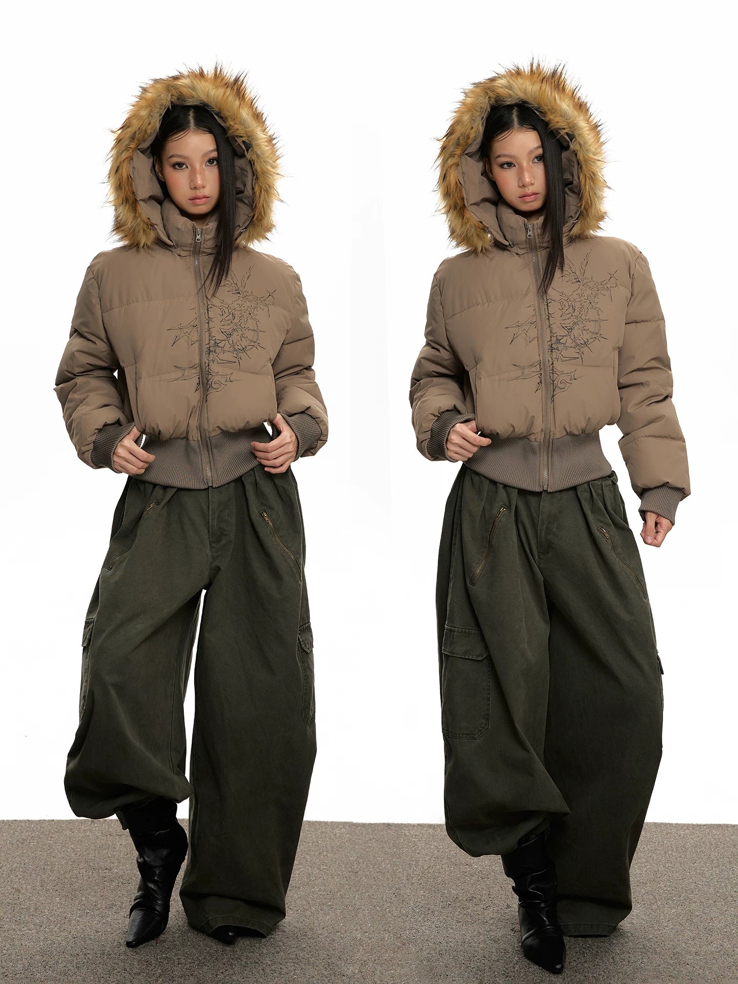 VINTAGE LOW WAIST WIDE LEG PANTS