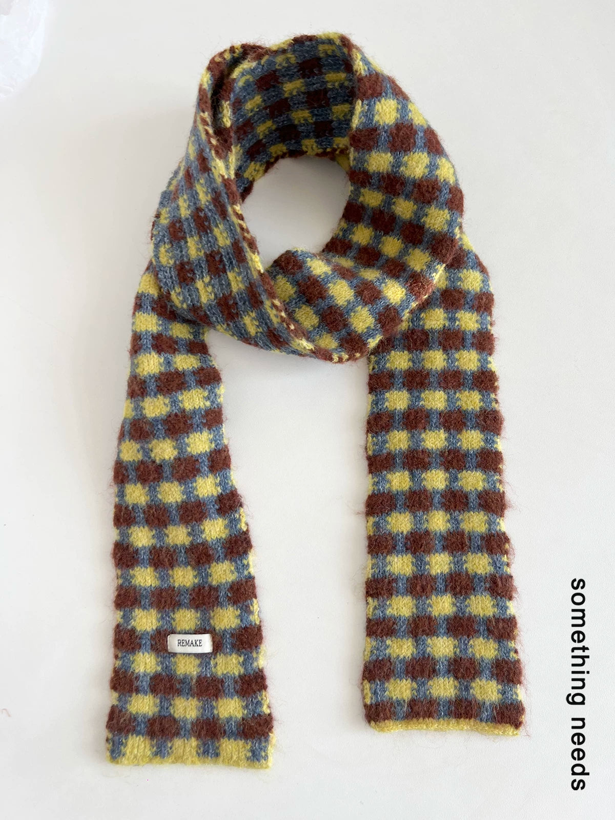 TRIA SELECT | PLAID COLOR BLOCK SCARF【ID:TN00080】