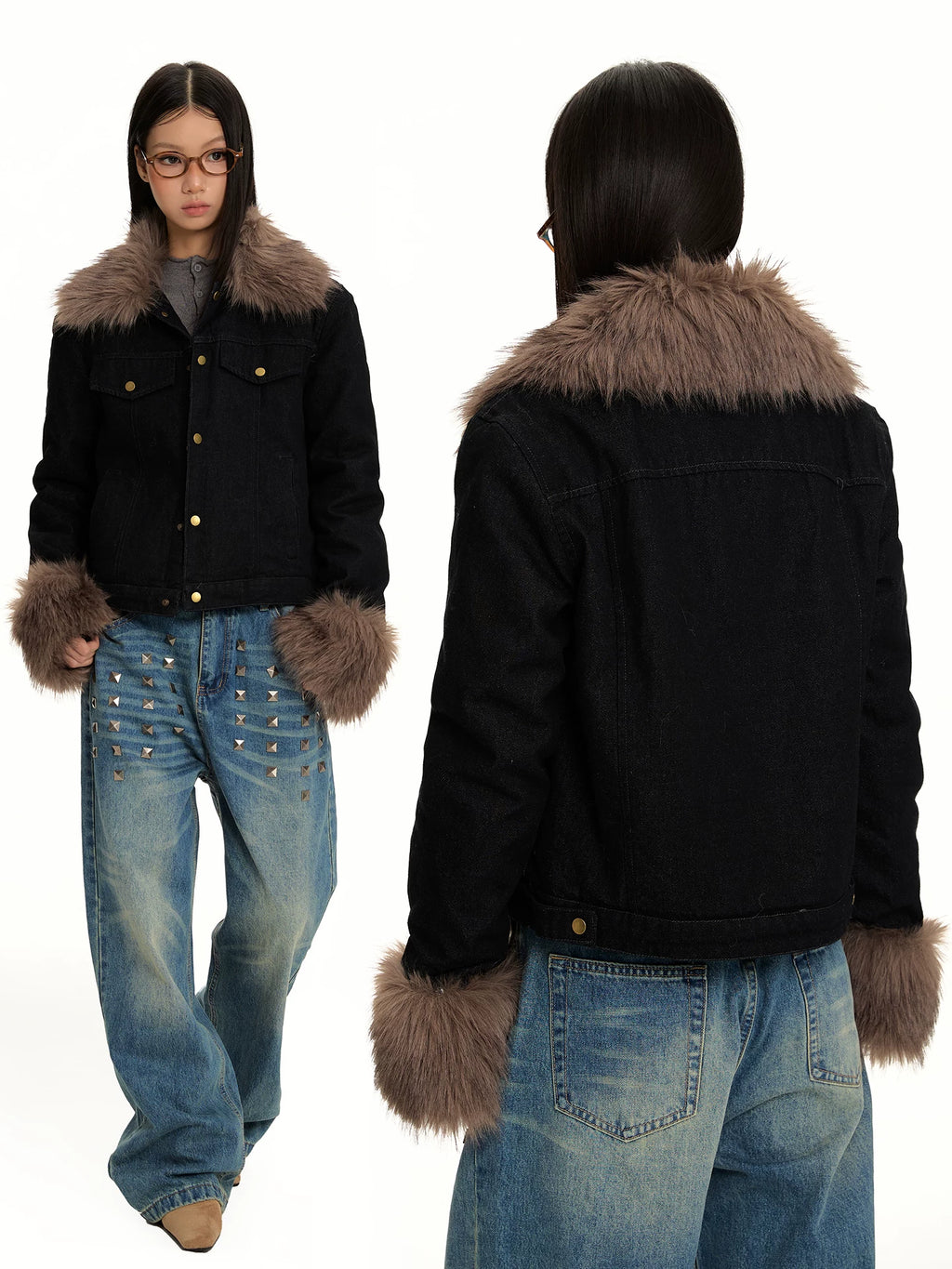 RETRO DENIM JACKET WITH COLLAR
