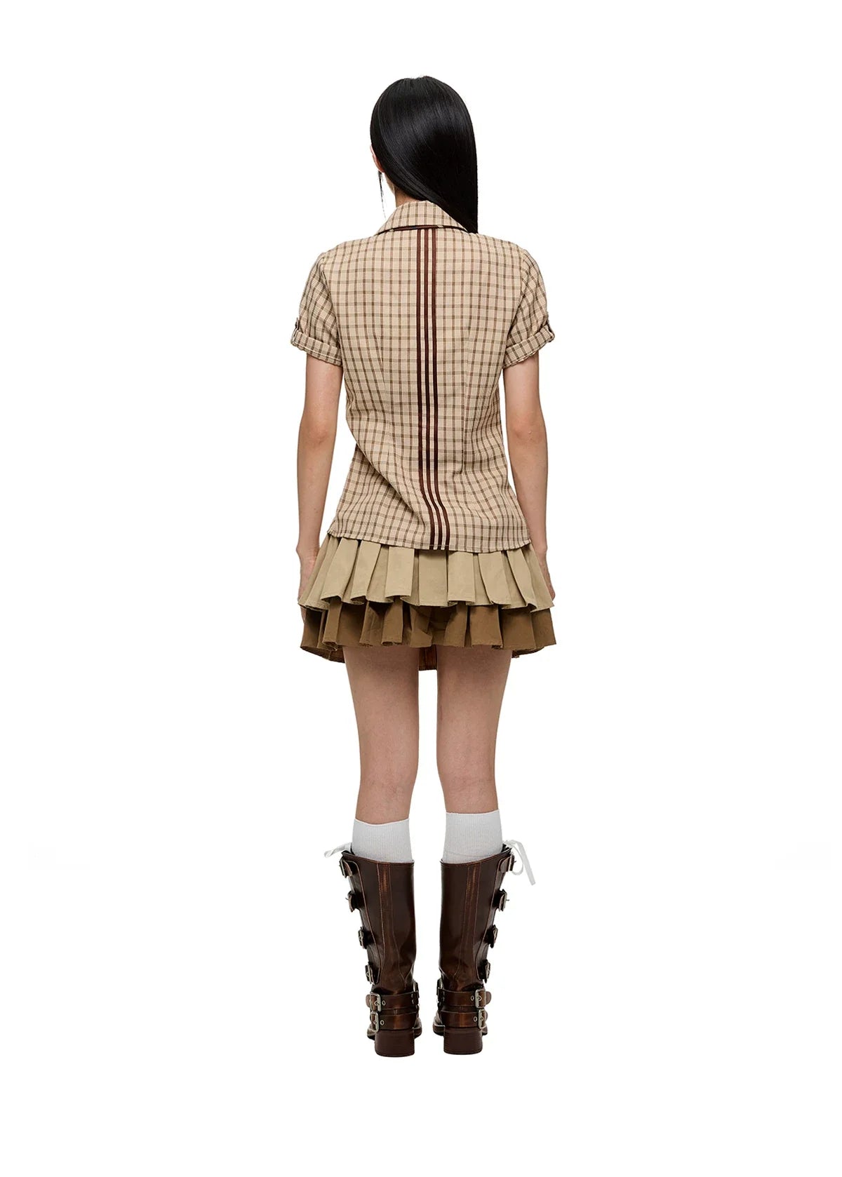 Asymmetric Check Tailored Shirt