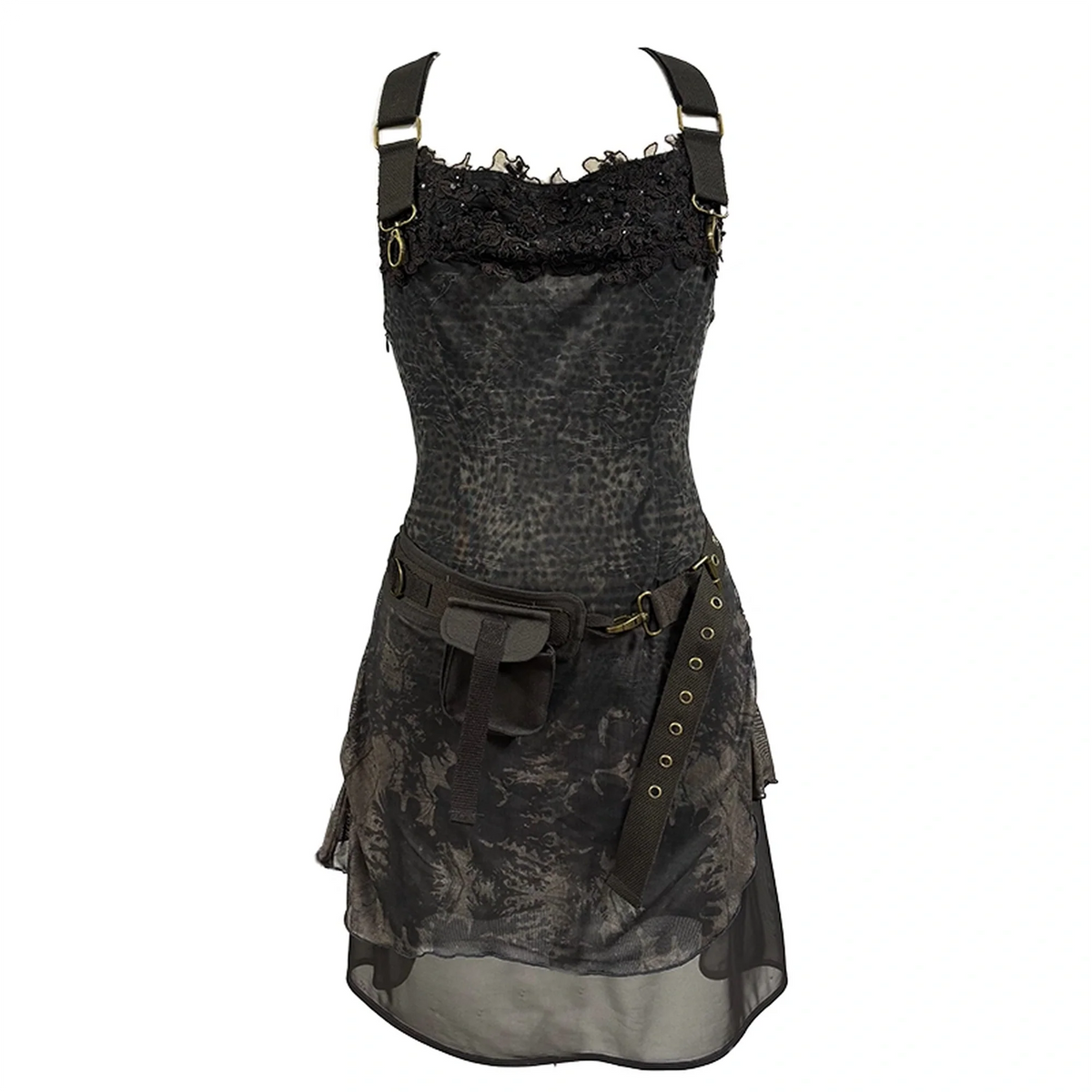 Waist Defining Soft Vintage A Line Cowl Neck Pinafore Side Zip Women Dresses
