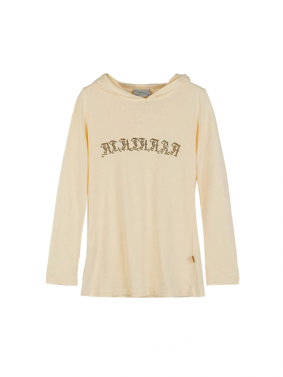 Summer Cool Long Sleeve Hooded Split Hem T Shirt