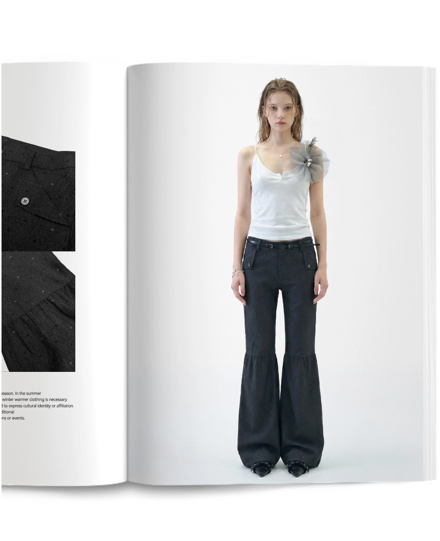 Midnight Fleur Flare Trousers
