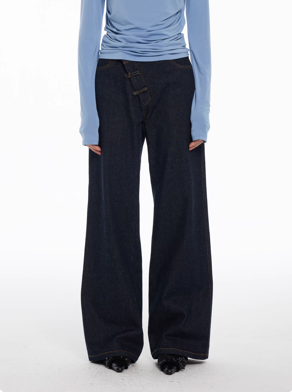 Qing Indigo Hook Waist Jeans