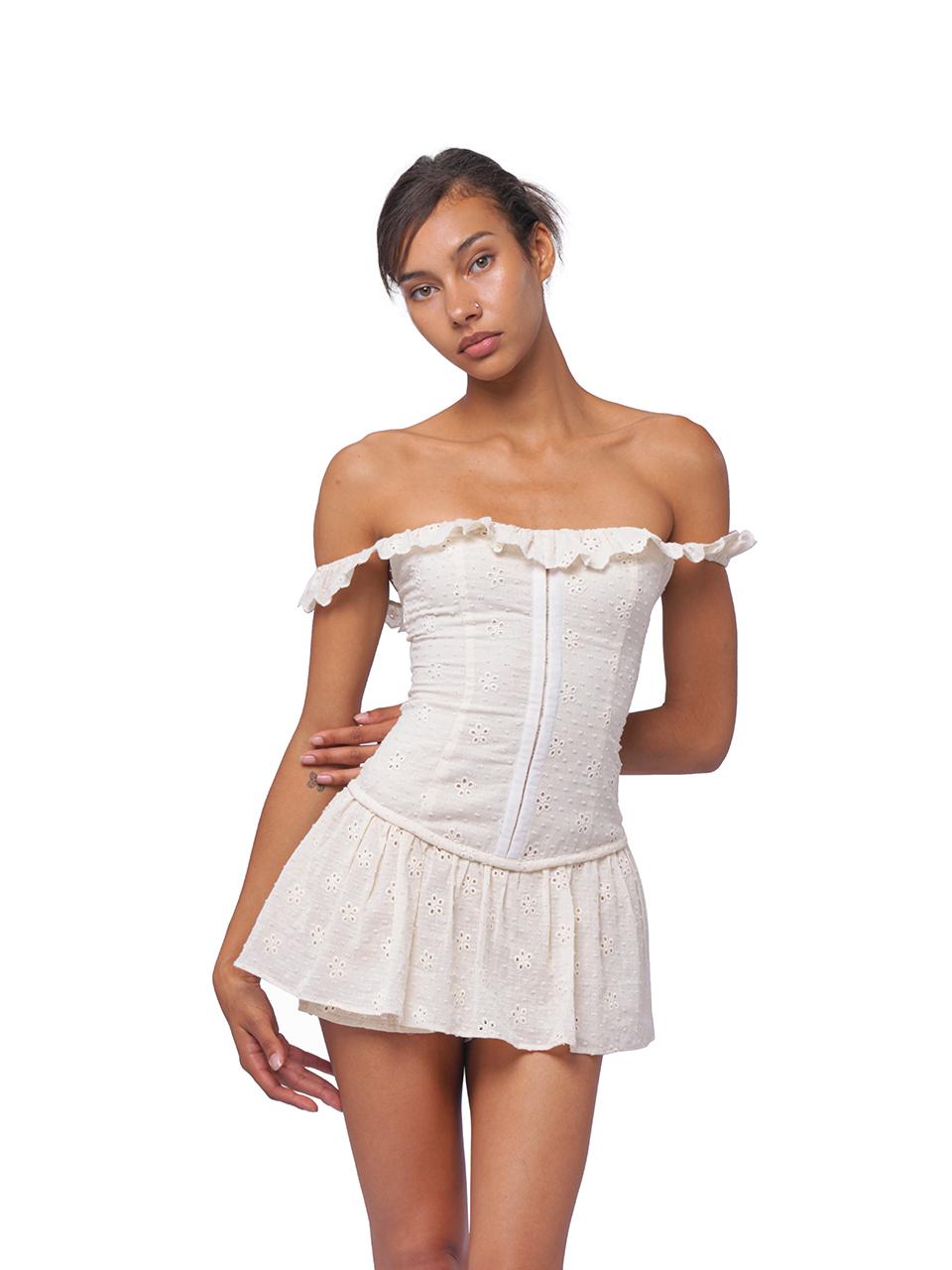 Summer Embroidered Peplum Waist Fitted Dress