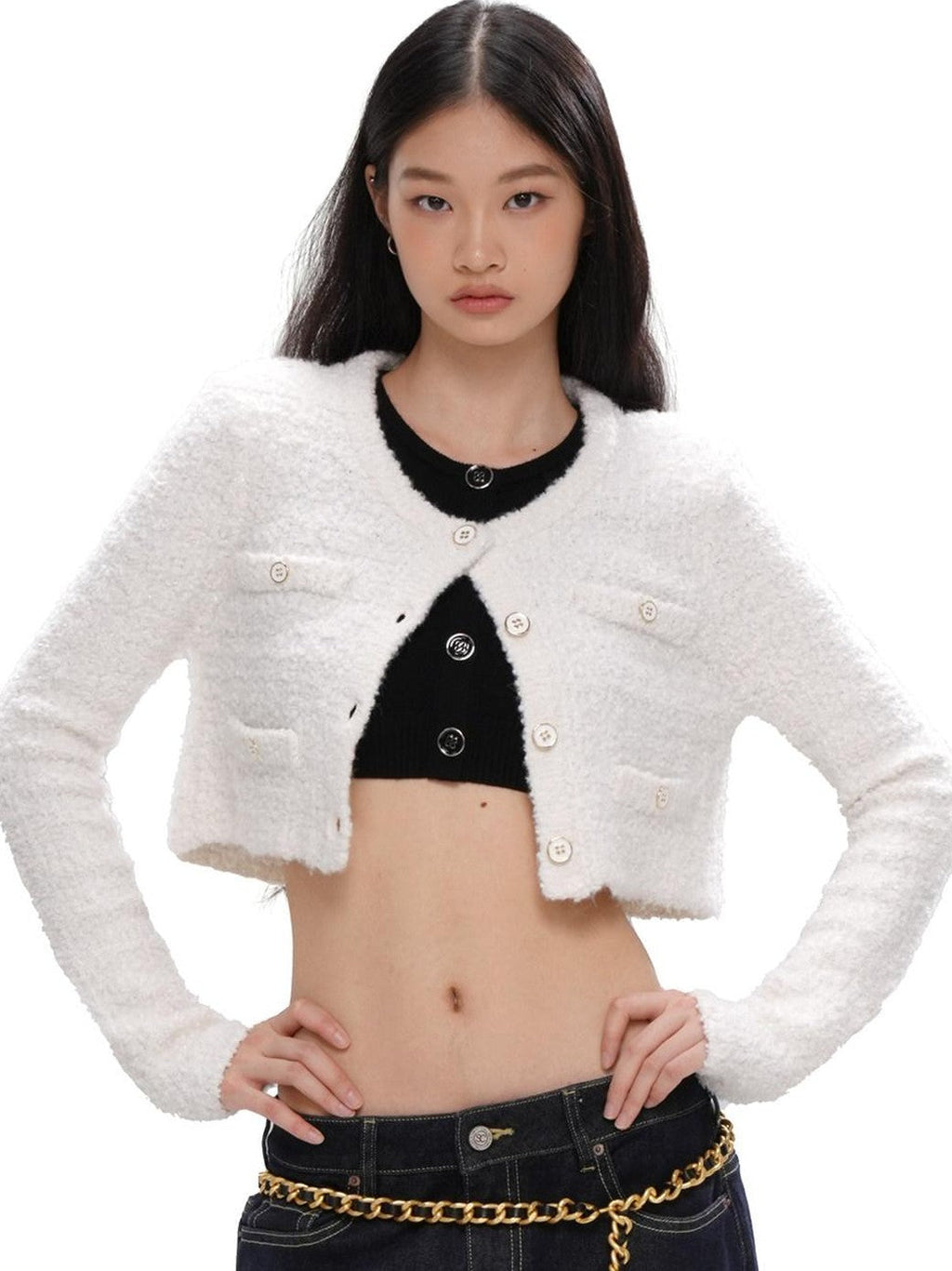 Black Custom Roman Coin Heavily Embellished Women's Pu Waist Chains