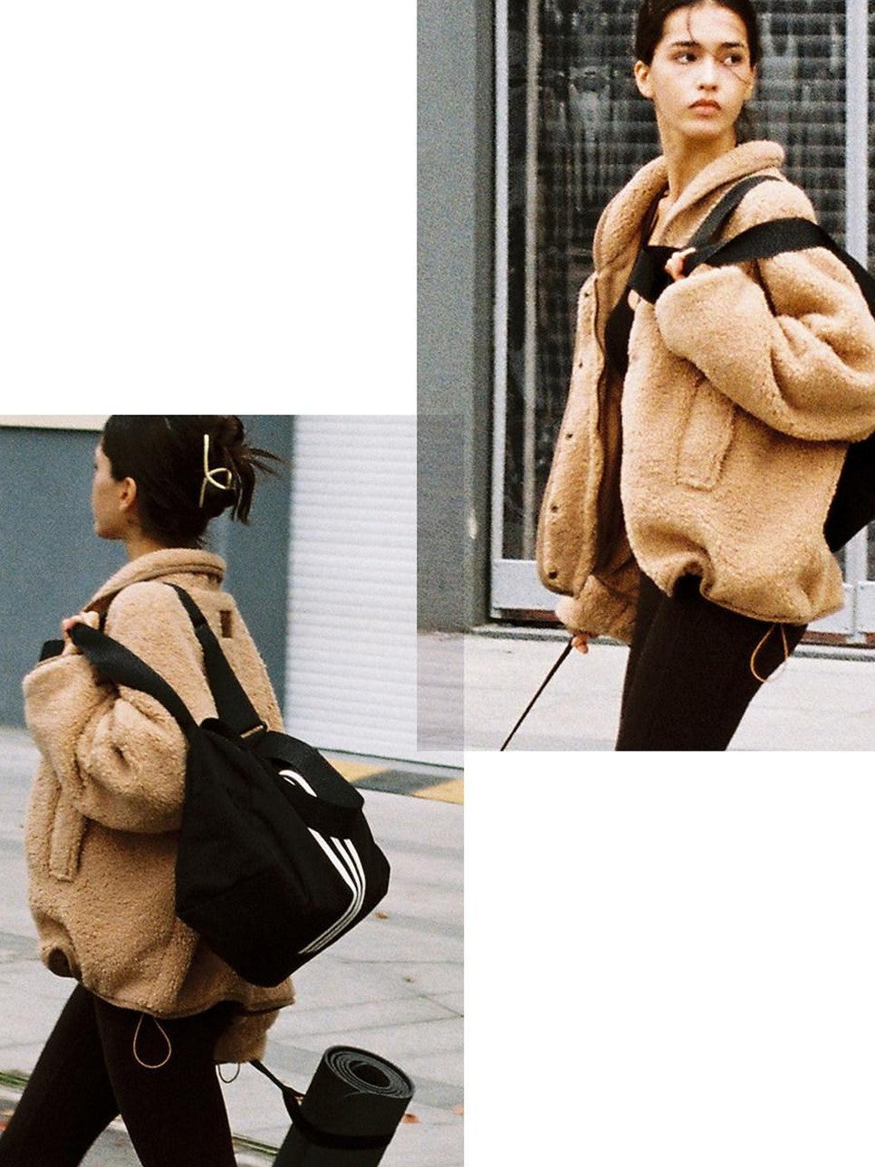 Casual Slouchy Cape Hooded Zipper Women's Polyester Fleece Jackets