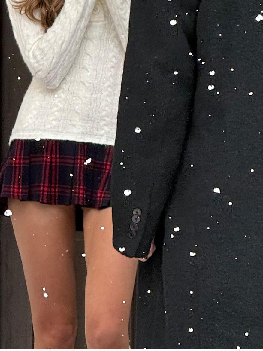 Festive Hooded Knit Panel Waist Cinch Pleated Women's Bodycon Mini Dresses