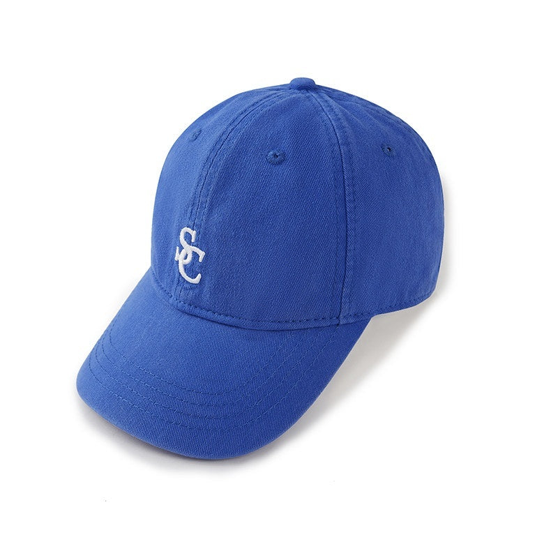 Khaki Embroidered Letter Logo Casual Curved Brim Women's Cotton Baseball Caps