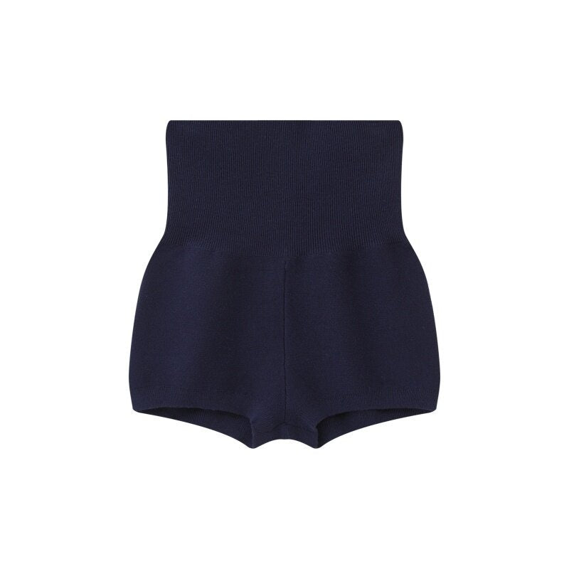Knitted Polo Faux Two Piece Women's Viscose Cotton Casual Top & Shorts Sets