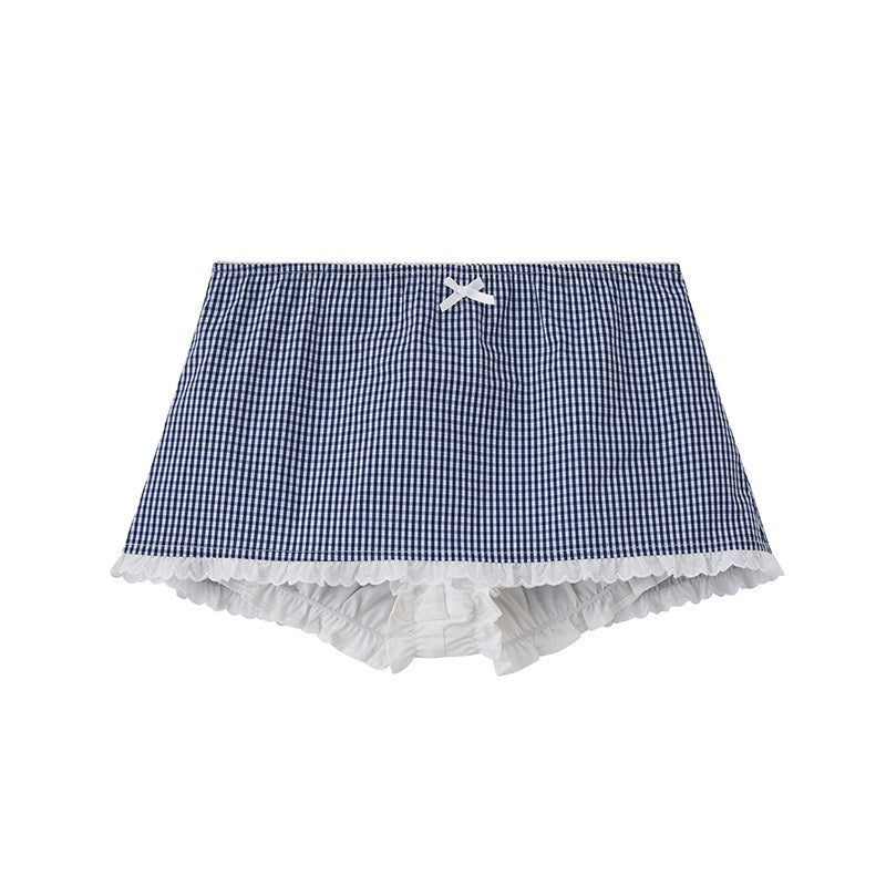 Navy Waist Cinched Fitted Shirt College Style Women's Cotton Matching Skirt Sets