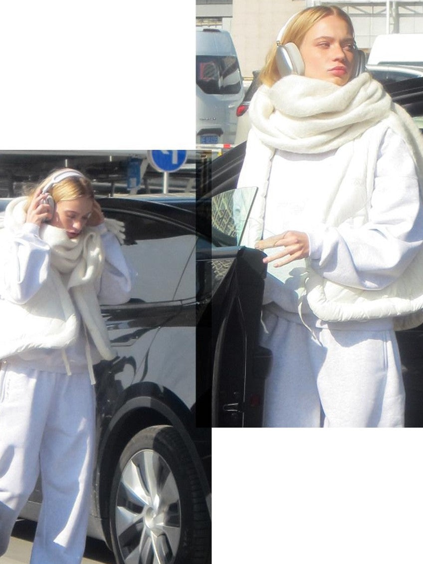 Nordic Minimalist Embroidered Details Women's Pure Cotton Tracksuit Sets