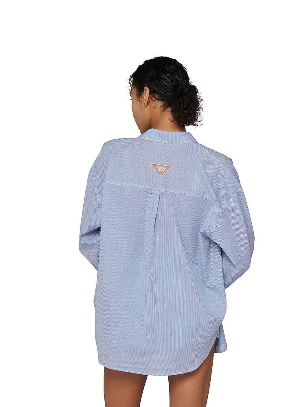 Resort Embroidered Boyfriend Shirt Women's Cotton Casual Top & Shorts Sets