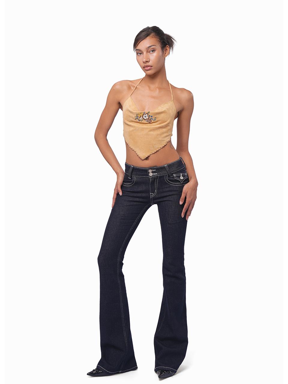 Vintage American Flare Denim Jeans For Women