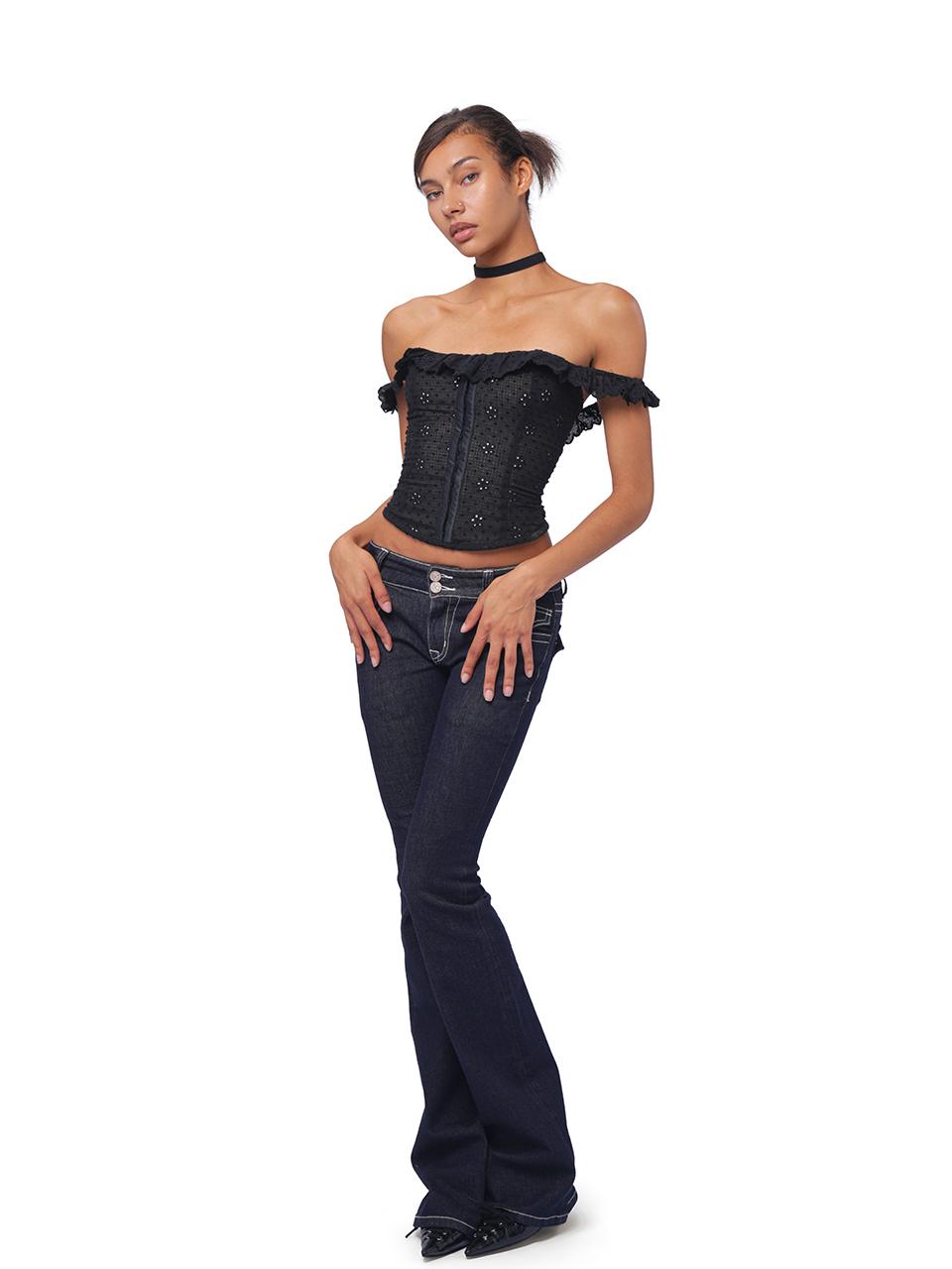 Vintage American Flare Denim Jeans For Women