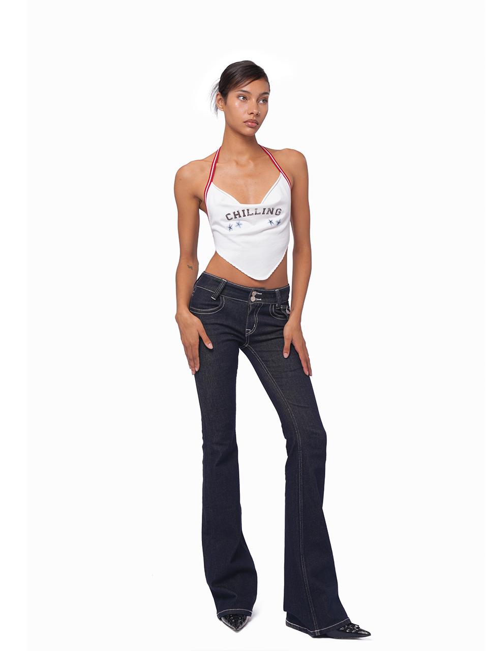 Vintage American Flare Denim Jeans For Women