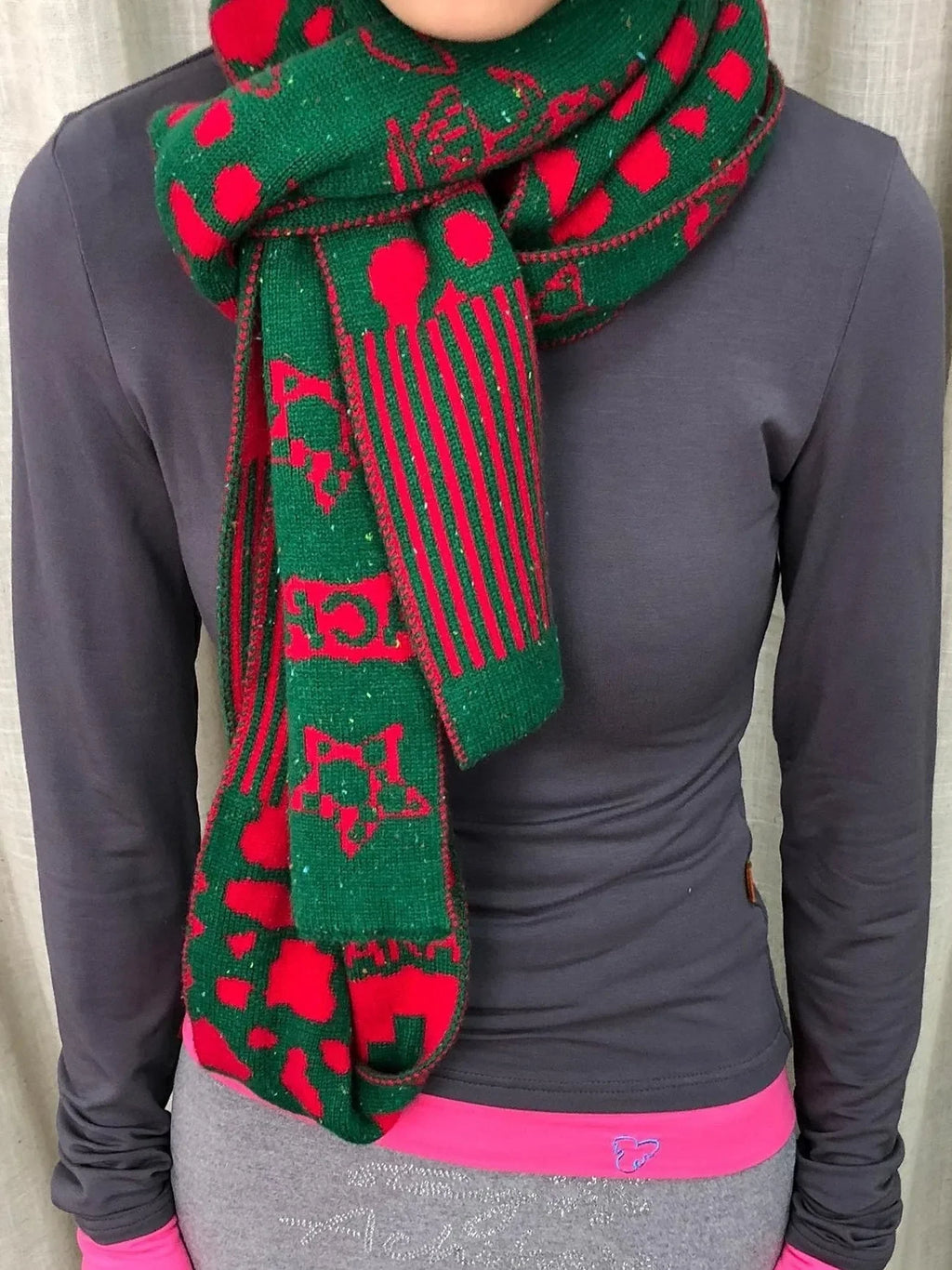 Vintage Christmas Scarf Starry Adventure