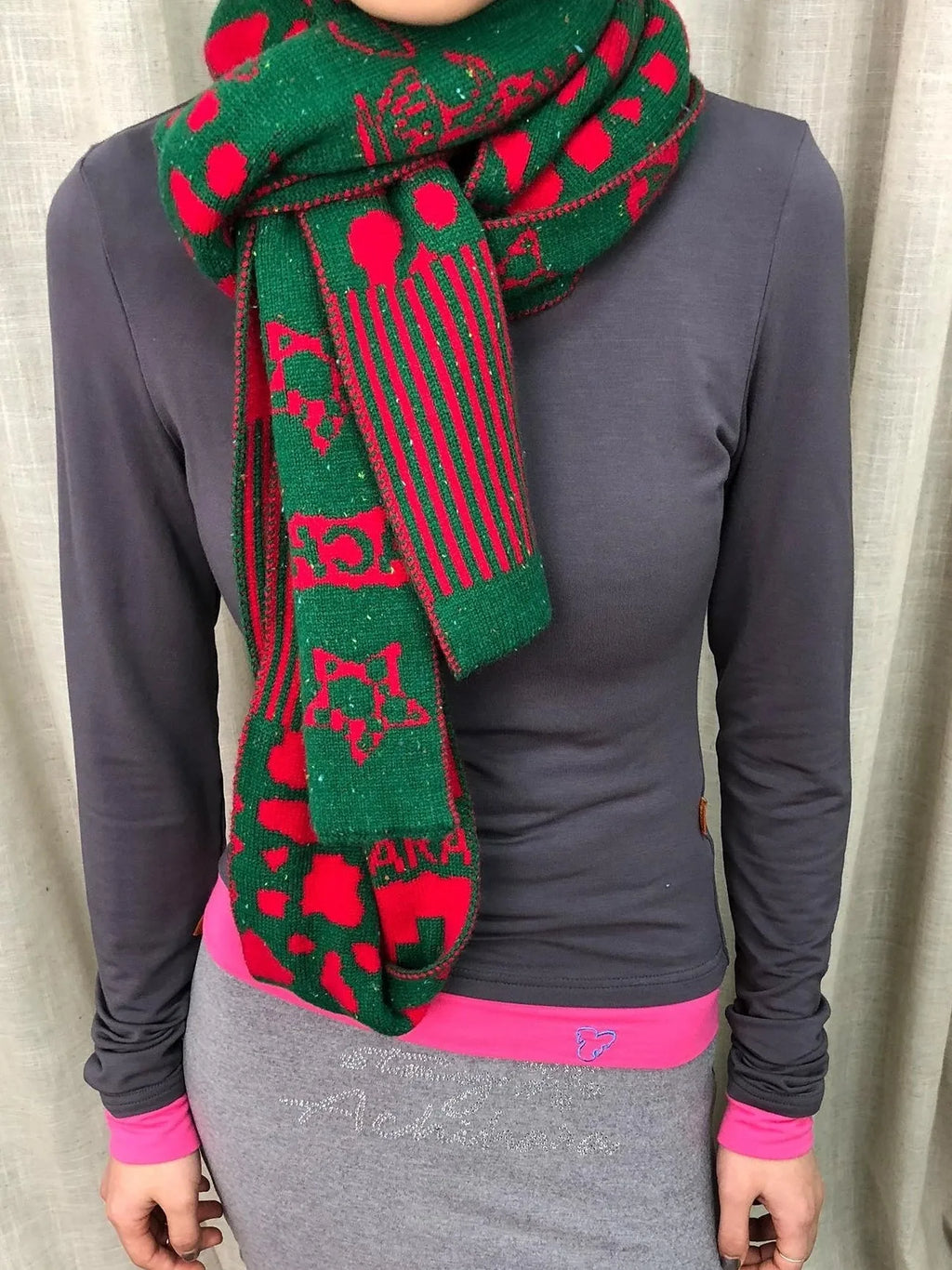 Vintage Christmas Scarf Starry Adventure