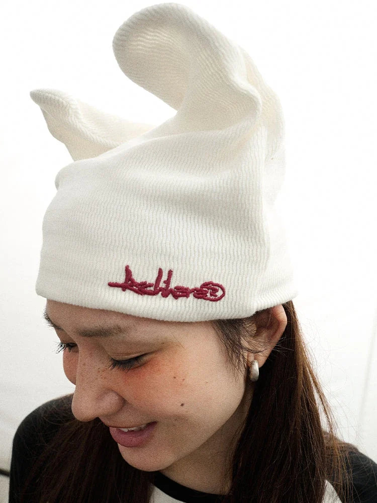Twist Ear Knit Cap With Adjustable Cat Ears