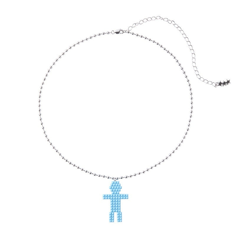 Multicolor Studded Human Figure Single Strand Women'S Copper Necklaces