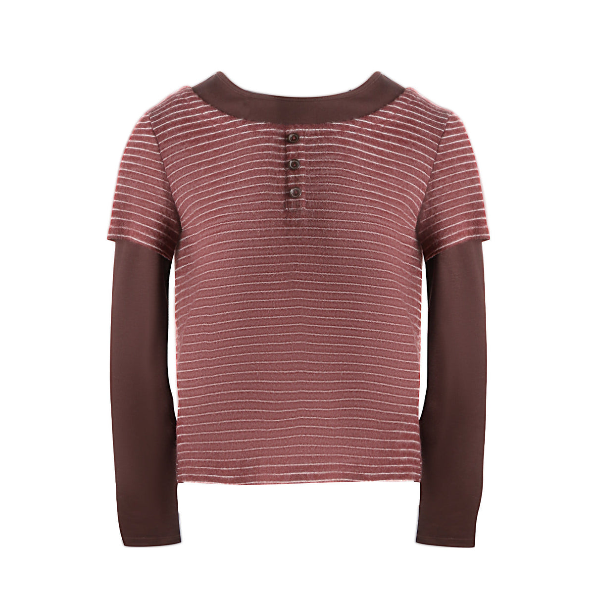 Layered Stripe Long Sleeve Top (2color)